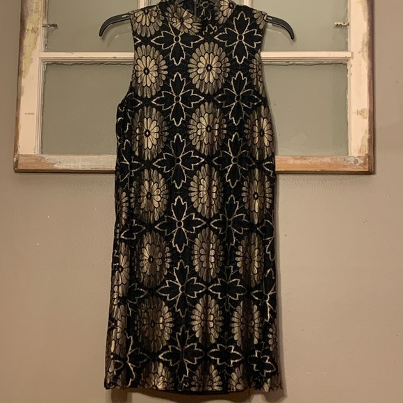 Mimi Chica Black and Gold Lace Semi-Formal Cocktail Dress - Picture 3 of 6